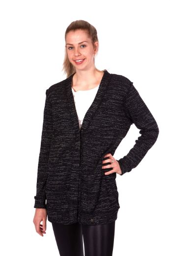 Picture of Oversized Long Cardigan, black speckles