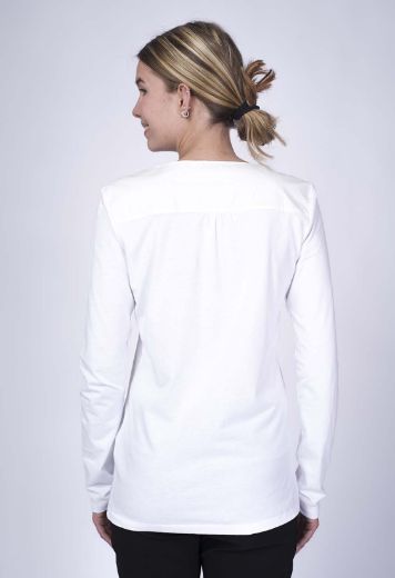 Picture of Long sleeve tee organic cotton with patch detail, white