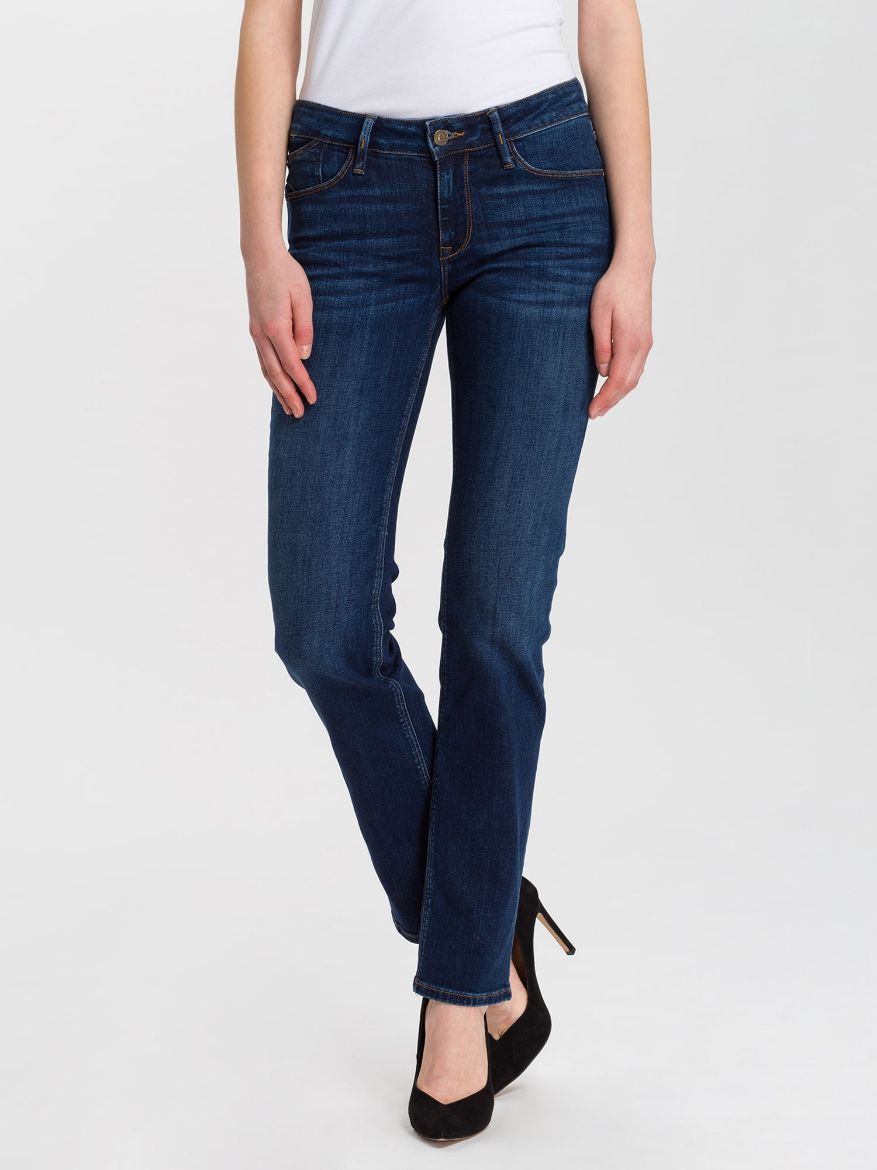 Image de Cross jeans Rose straight leg L36 Inch, bleu foncé usé