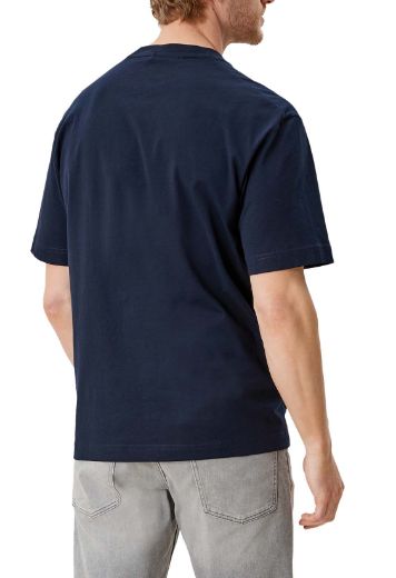 Bild von Print T-Shirt mit Rundhalsausschnitt, blau