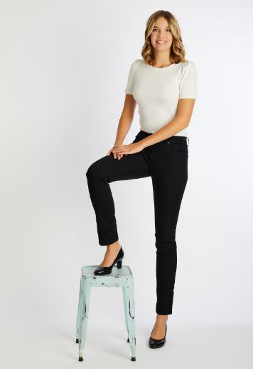 Image de Cora 5-Pocket Jeans Slim Fit avec Taille Confort L34 Inch, black
