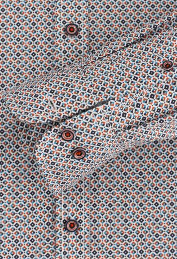 Bild von Casual Fit Langarmhemd 72 cm Ärmellänge, Minimalprint orange blue